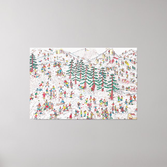 Waldo Tecknad Premium Wrapped Canvas (glapp) (Framsida)