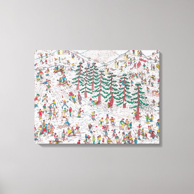 Waldo Tecknad Premium Wrapped Canvas (glapp) (Framsida)