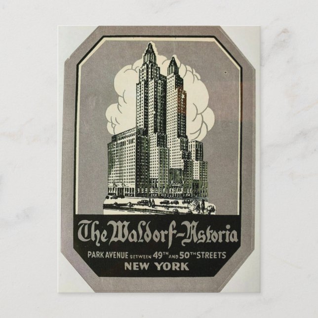 Waldorf Astoria Park Ave. New York City Vykort (Framsida)
