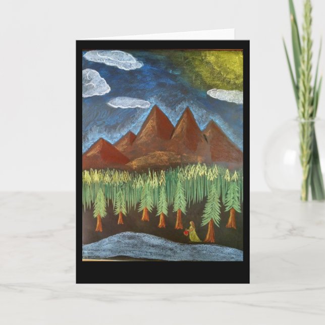 Waldorf inspirerade konstkortet: Dam i skogen Kort (Framsida)