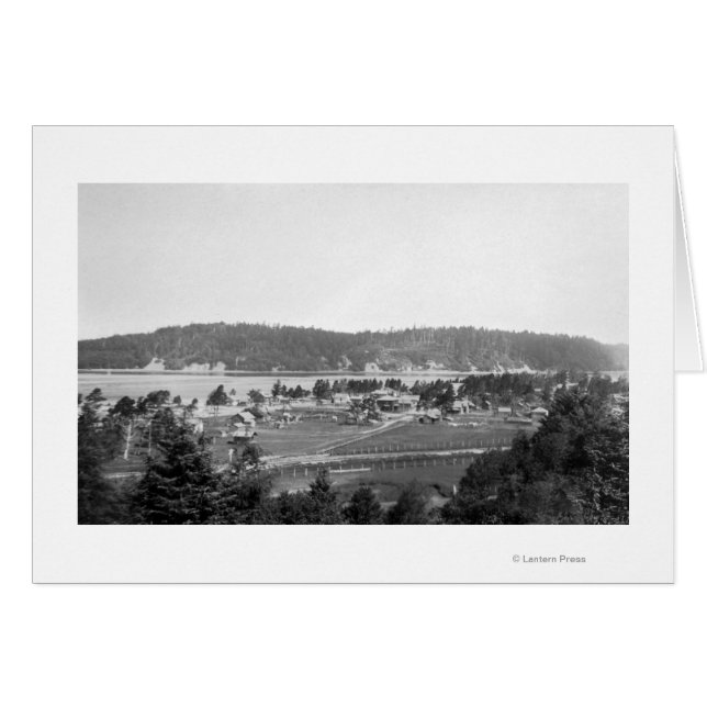 Waldport, Oregon Town View Tittar North Hälsningskort (Framsidan Horizontal)