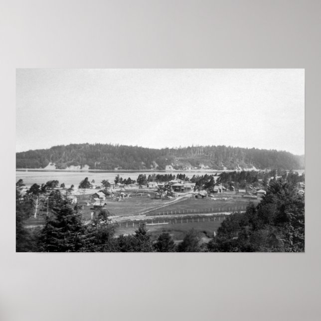 Waldport, Oregon Town View Tittar North Poster (Framsidan)