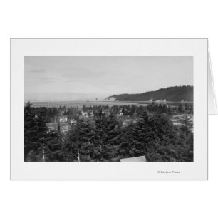 Waldport, Oregon Town View Tittar Väster Hälsningskort
