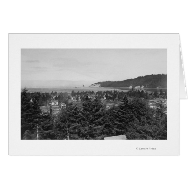 Waldport, Oregon Town View Tittar Väster Hälsningskort (Framsidan Horizontal)