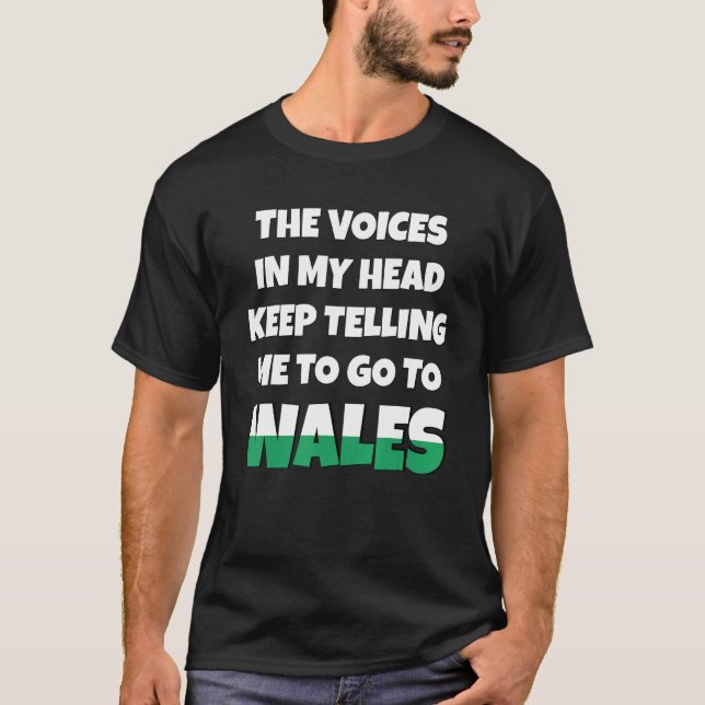 Wales Away Football Cymru Voices Tell Me Go Home S T Shirt (Framsida)