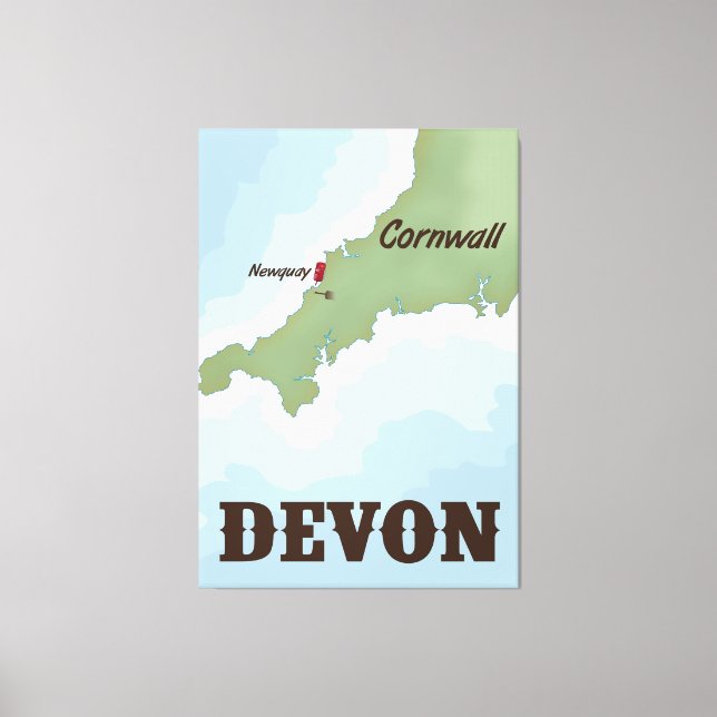 Wales, British Isles Vintage resor poster. Canvastryck (Framsida)