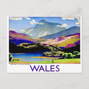 Wales, Cader Idris och Afon Mawddach, vintage Vykort