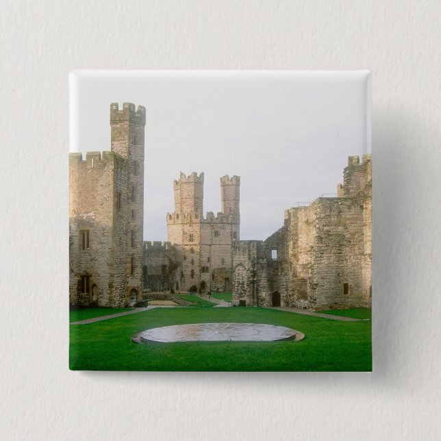 Wales, Caernarfon slott, en av Edwards 2 Knapp (Framsida)