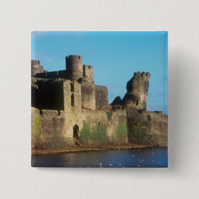 Wales - Caerphilly castle, med tanke på Knapp (Framsida)