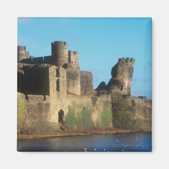 Wales - Caerphilly slott, med utsikt över Magnet (Framsidan)