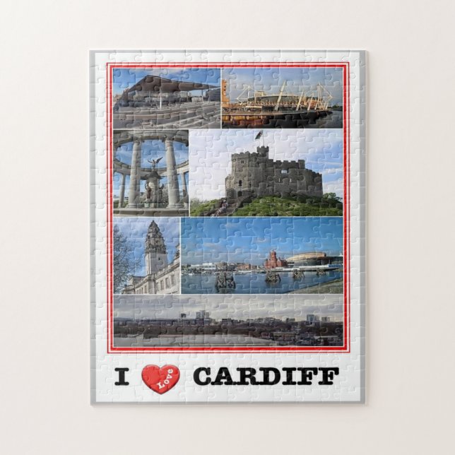 Wales - Cardiff - I Kärlek - Pussel (Vertikal)