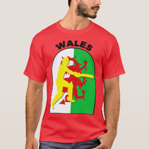 Wales Cricket Batsman Wales Flagga T Shirt