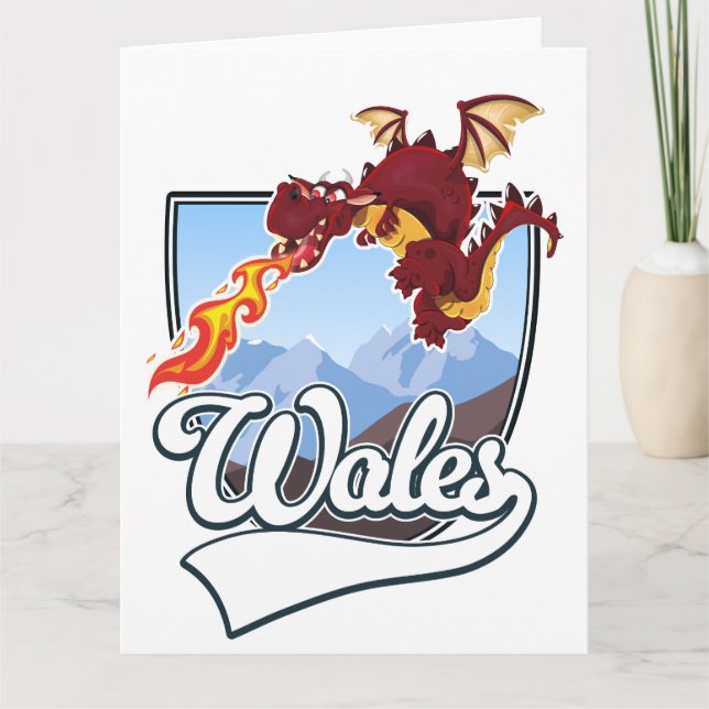 Wales Dragon logotyp Kort (Framsida)
