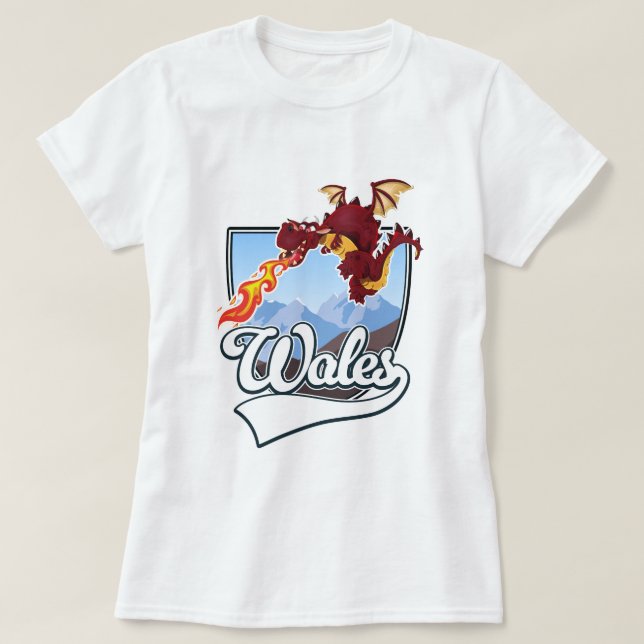 Wales Dragon logotyp T Shirt (Design framsida)