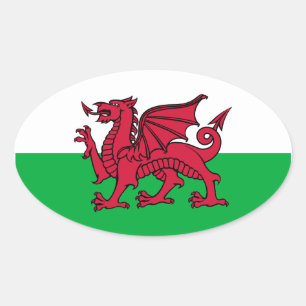 Wales Dragon Ovalt Klistermärke