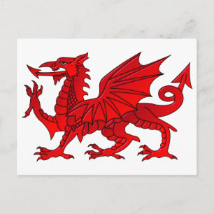 Wales-drake Med En Fasningseffekt Vykort