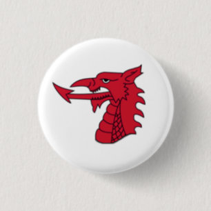 Wales emblem - walesiskt drakehuvud knapp
