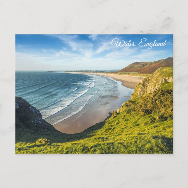 Wales England Beach Shoreline Postcard Keepsaké Vykort (Framsida)