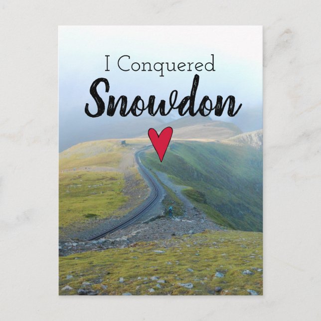 Wales erövrade Snowdon Landscape Welsh Railway Vykort (Framsida)