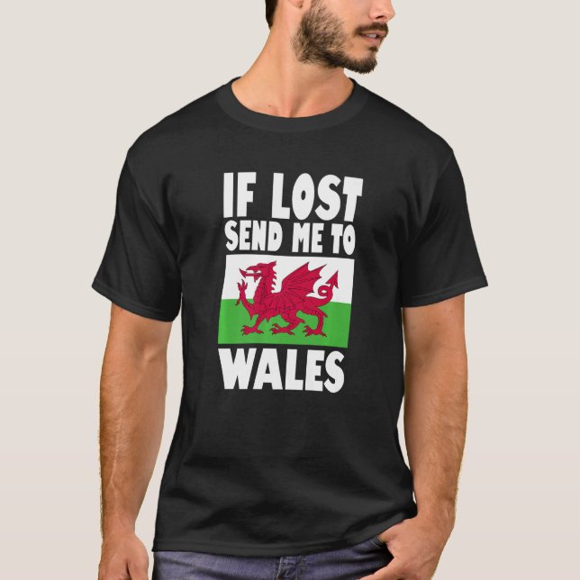 Wales Flag Design  If lost send me to Wales Premiu T Shirt (Framsida)