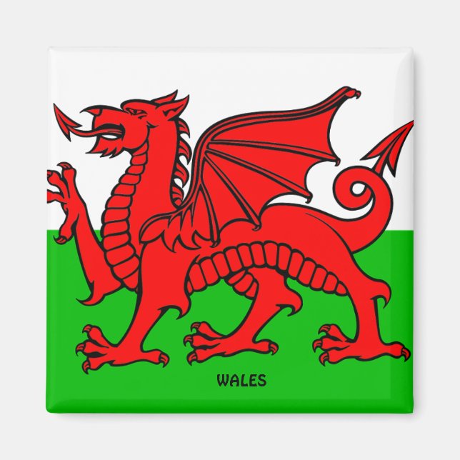 WALES FLAG /DRAGON MAGNET (Framsidan)