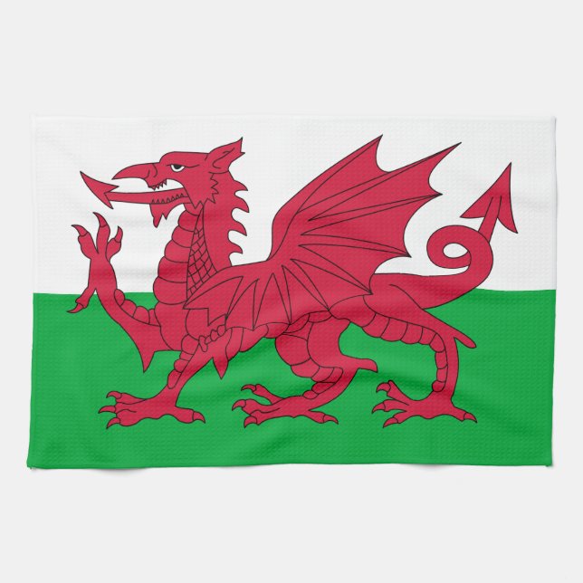 Wales flag Kitchen Towels Kökshandduk (Horisontell)
