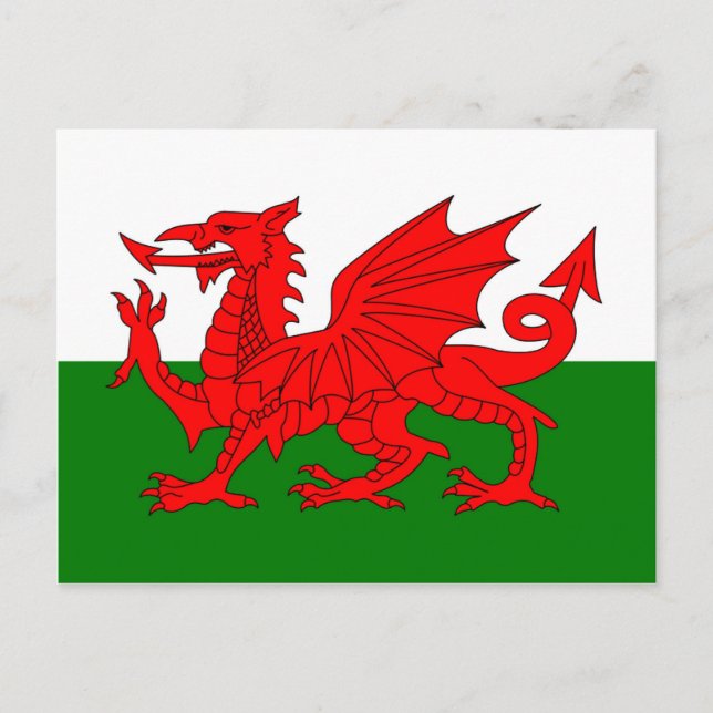 Wales flag Wales röda drake Vykort (Framsida)