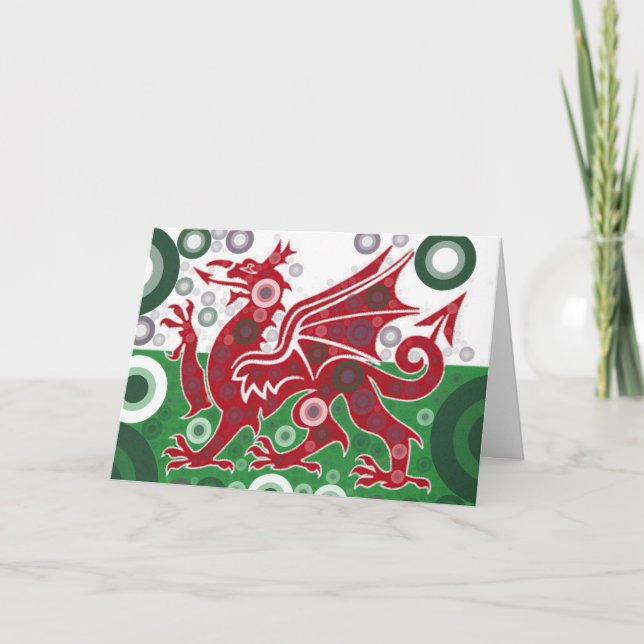 Wales flagdesign kort (Framsida)