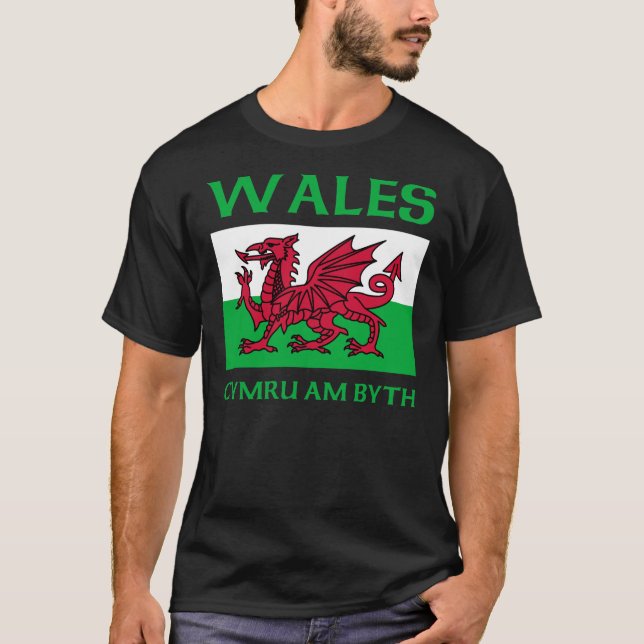 Wales flagga 2 tee shirt (Framsida)