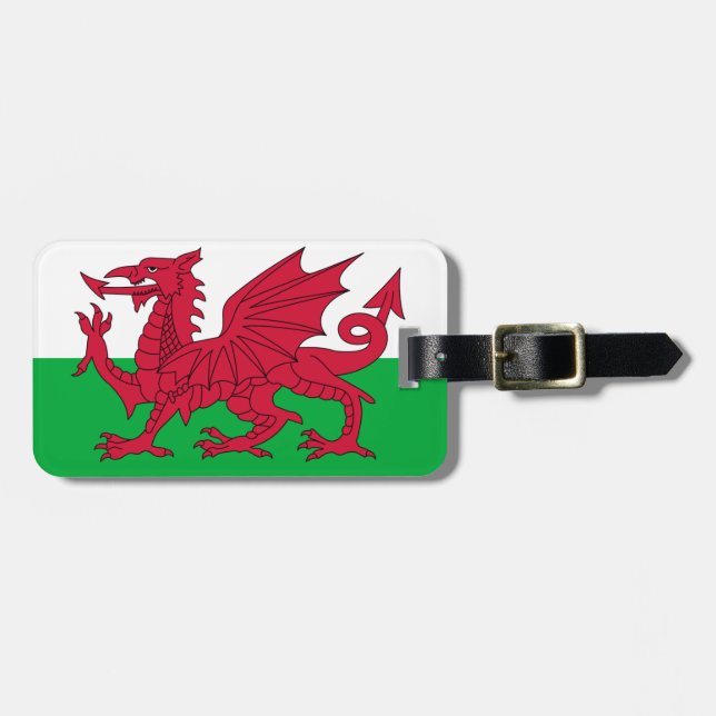 Wales flagga bagagebricka (Horisontell Framsida)
