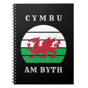 Wales Flagga Cymru Am Byth Stolt Att Vara Walisisk Anteckningsbok