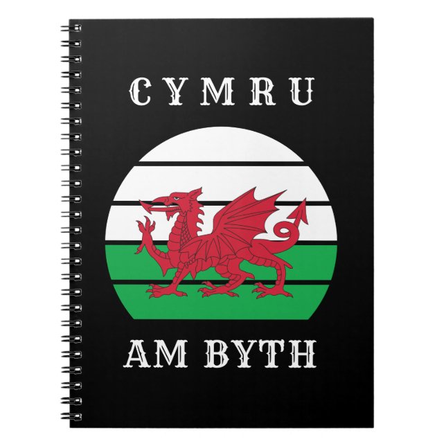 Wales Flagga Cymru är stolt över att vara välkomme Anteckningsbok (Framsidan)