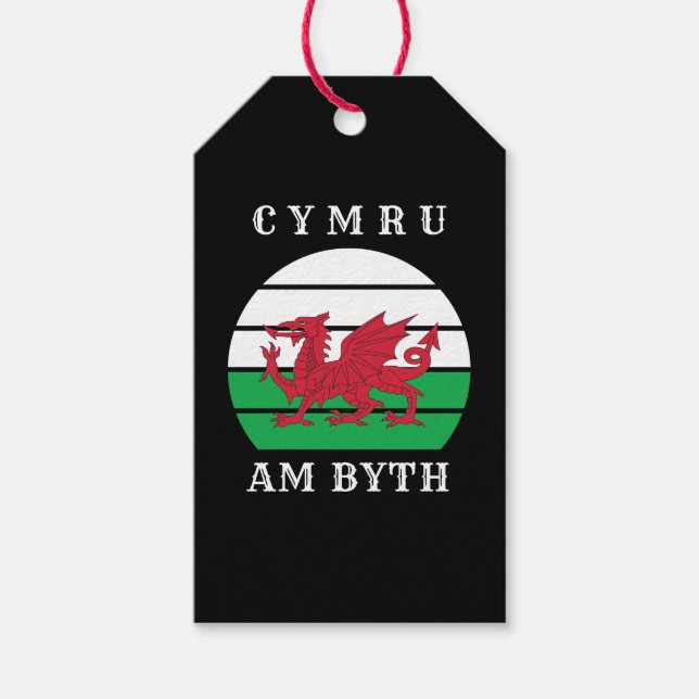 Wales Flagga Cymru är stolt över att vara välkomme Presentetikett (Framsidan)