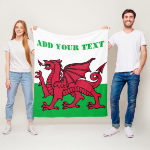 Wales flagga Dragon England British Red Cardiff Fleecefilt