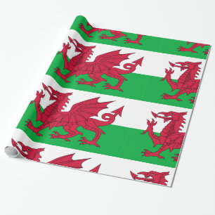 Wales flagga Grönt vit Presentpapper