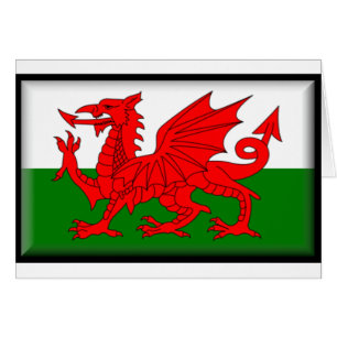 Wales flagga hälsningskort
