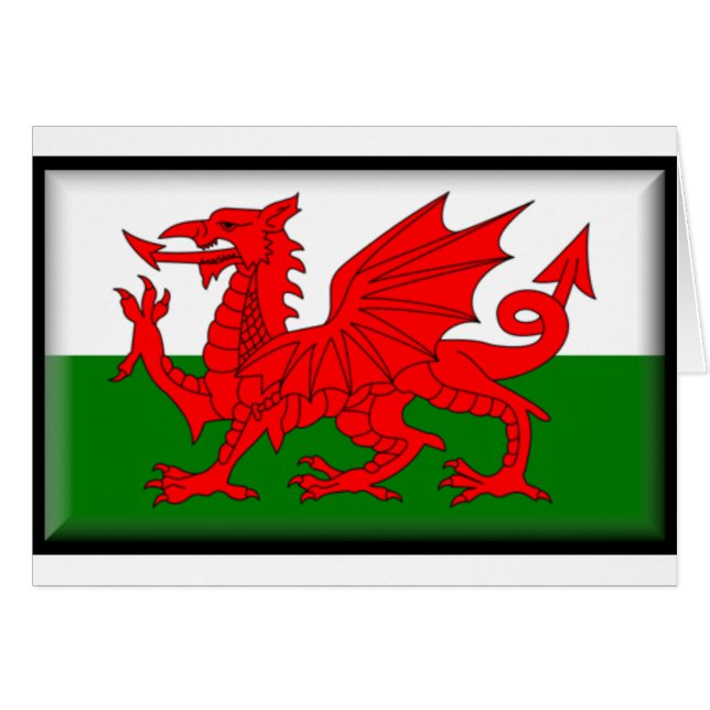 Wales flagga hälsningskort (Framsidan Horizontal)