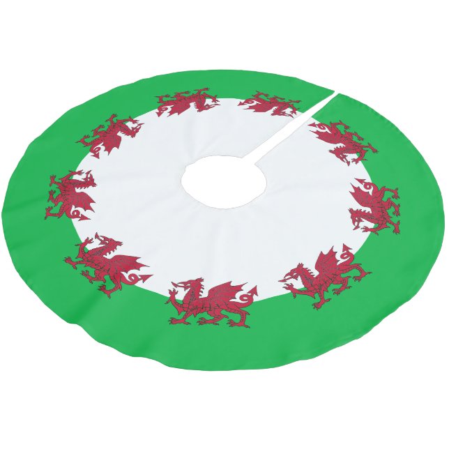 Wales Flagga Julgransmatta Borstad Polyester (Vinklad)