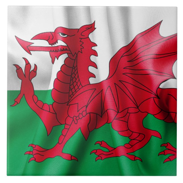 Wales Flagga Kakelplatta (Framsidan)