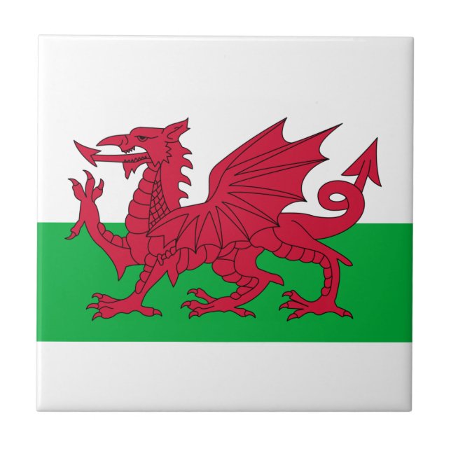 wales flagga kakelplatta (Framsidan)