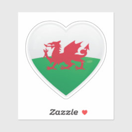 Wales Flagga Kärlek Icon Sticker Klistermärken