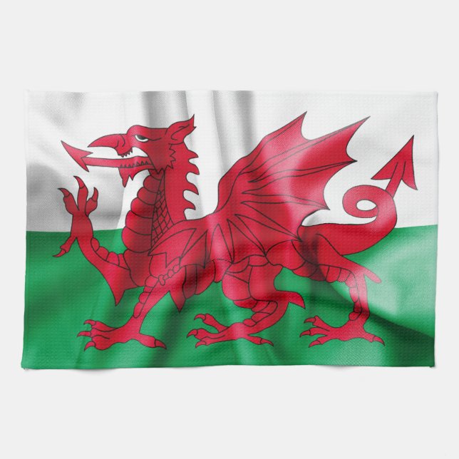 Wales Flagga Kökshandduk (Horisontell)