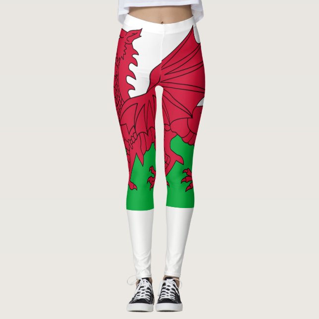 Wales flagga leggings (Framsida)