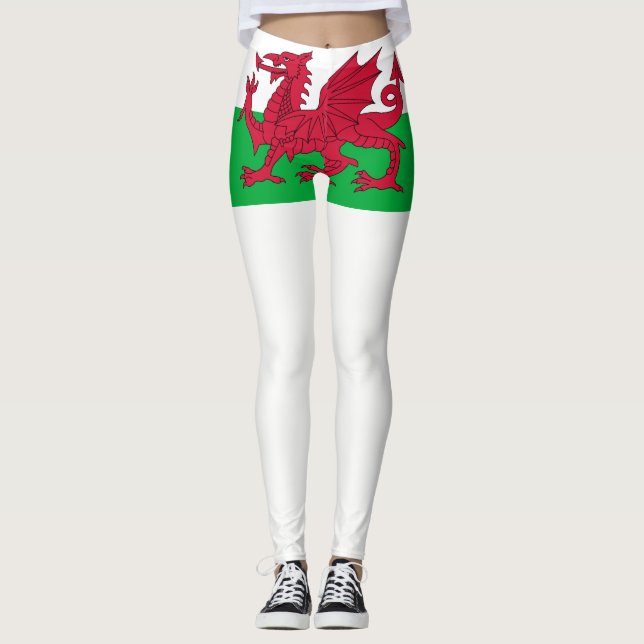 Wales flagga leggings (Framsida)