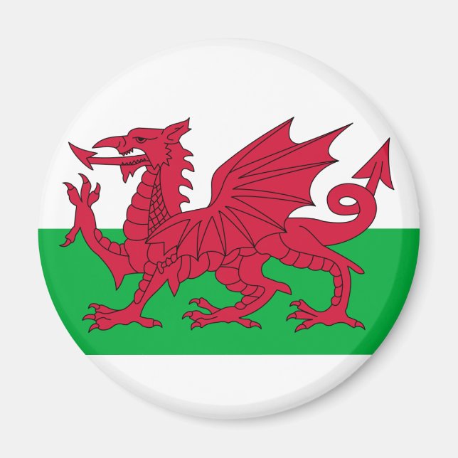 wales flagga magnet (Framsidan)
