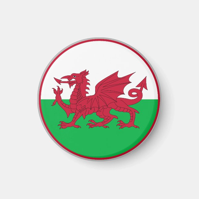 Wales flagga magnet (Framsidan)