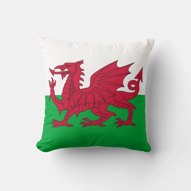 Wales Flagga om American MoJo Pillow Kudde (Framsida)