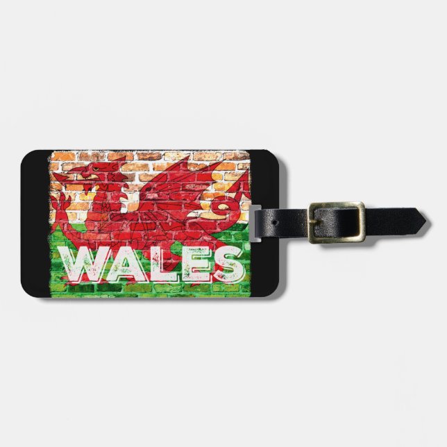 Wales Flagga on Brick Bagagebricka (Horisontell Framsida)
