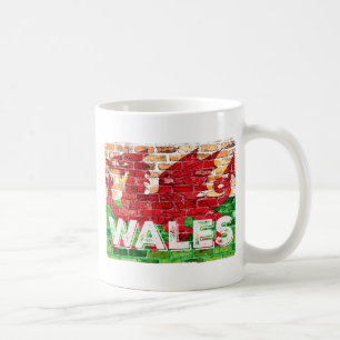 Wales Flagga on Brick Kaffemugg
