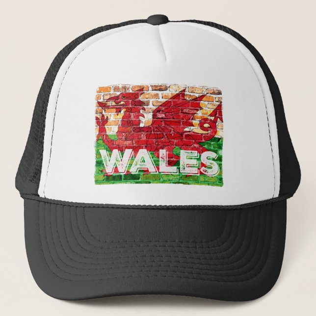 Wales Flagga on Brick Keps (Framsida)